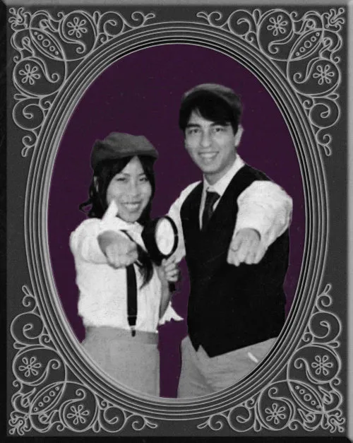 Portrait of Tiger and Daphne Oakes in vintage frame